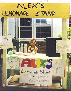 Alex at her front yard lemonade stand
