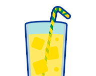 A cup of lemonade with a straw