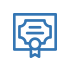 Blue icon of a certificate