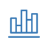 Blue icon of a bar chart
