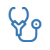 Blue icon of a stethoscope