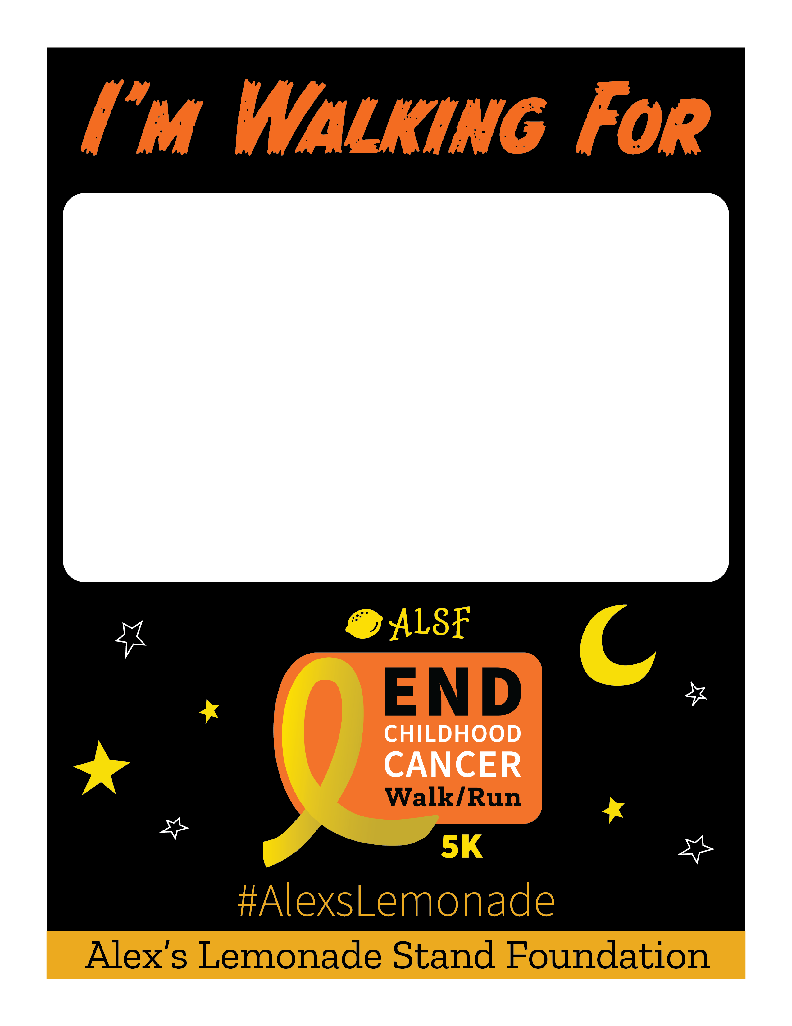 End Childhood Cancer Walk / Run Cheer Sign 2