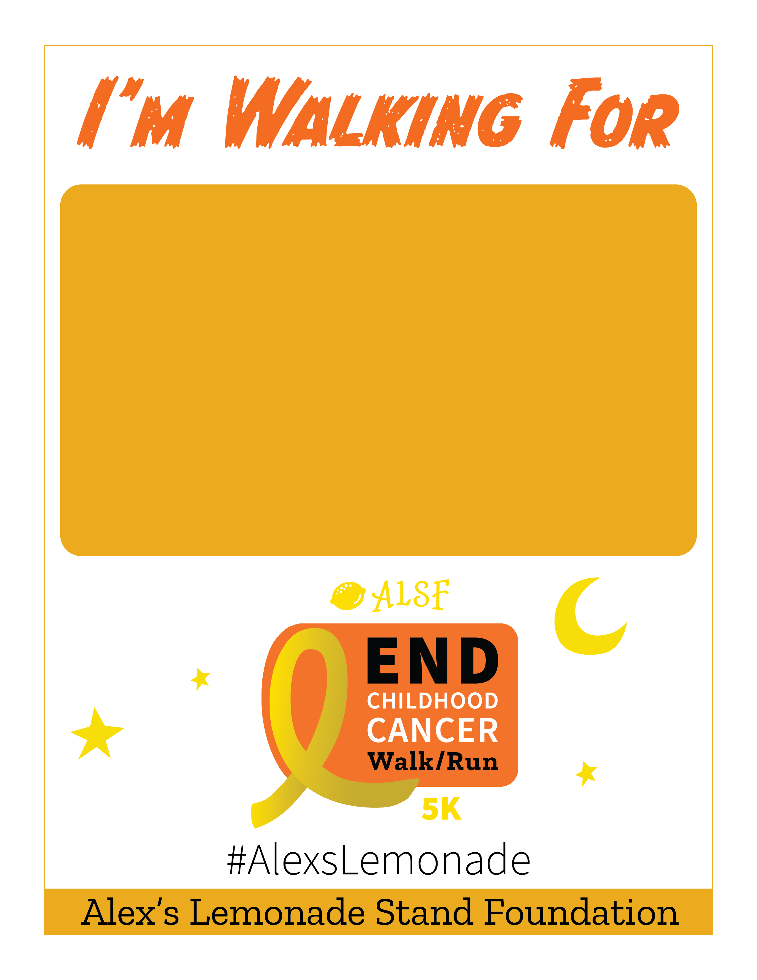 End Childhood Cancer Walk / Run Cheer Sign 11