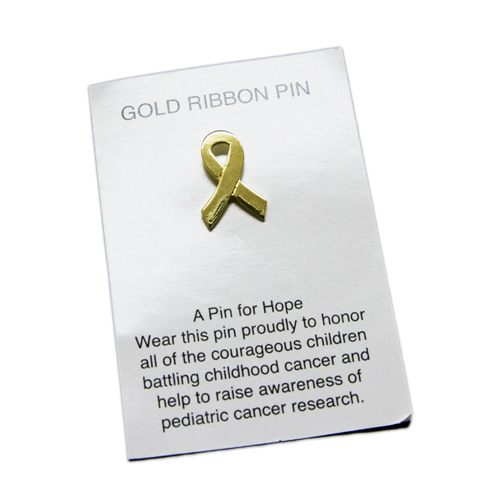Gold Ribbon Pin Alex's Lemonade Stand Foundation for Childhood Cancer