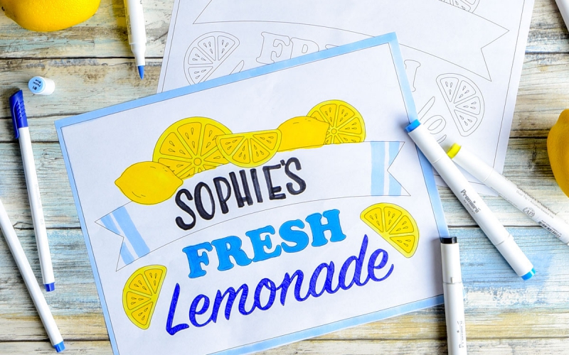 A.C. Moore has great printable templates for custom lemonade stand flyers. 