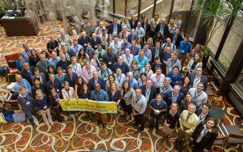 Researchers all around the world are working to find cures for childhood cancer. Pictured above, the 90 Crazy 8 Initiative researchers who gathered in Philadelphia in 2018. 
