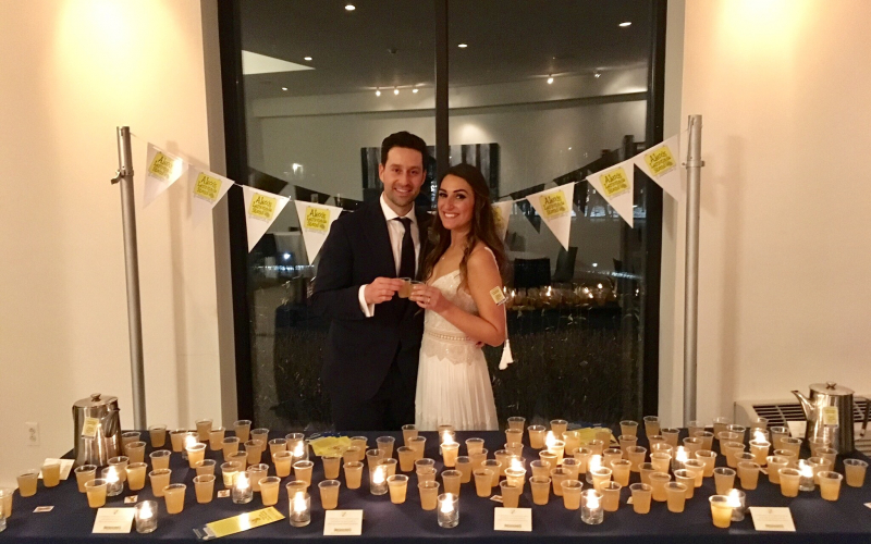 Danielle and Michael knew they wanted to give back at their wedding, so they followed in Alex Scott’s footsteps and hosted a lemonade stand! The couple and guests made donations to ALSF and enjoyed ice cold lemonade. 