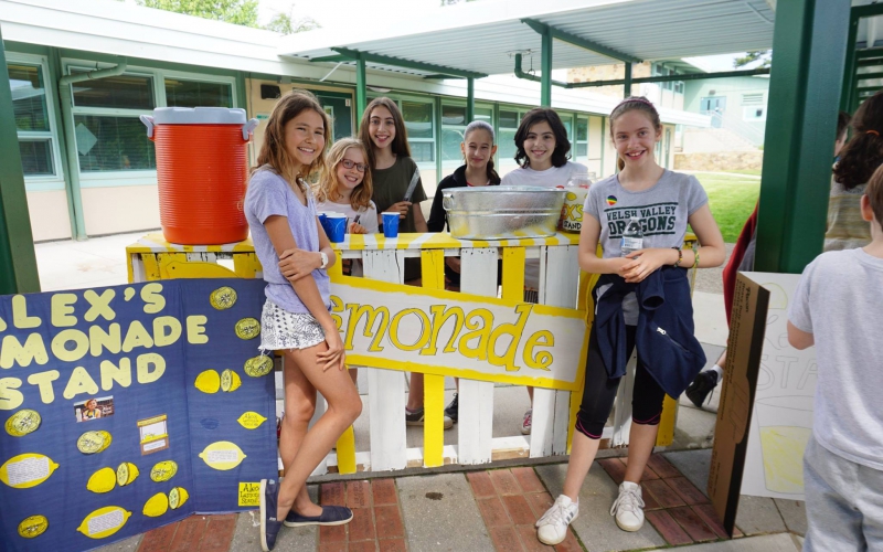 A little color goes a long way. Many stand hosts, including these students from Welsh Valley Middle School, painted over pallets to stand out.