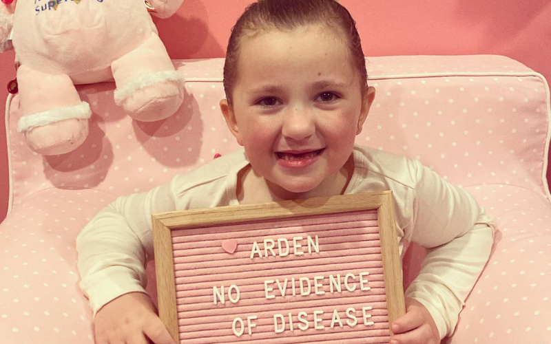 Arden is now 5 years old. Like Philip, she was diagnosed with high-risk neuroblastoma. This year, the results of the trial that saved her life were published in Nature Medicine. 